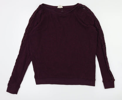 New Look Womens Purple Floral  Pullover Jumper Size 8