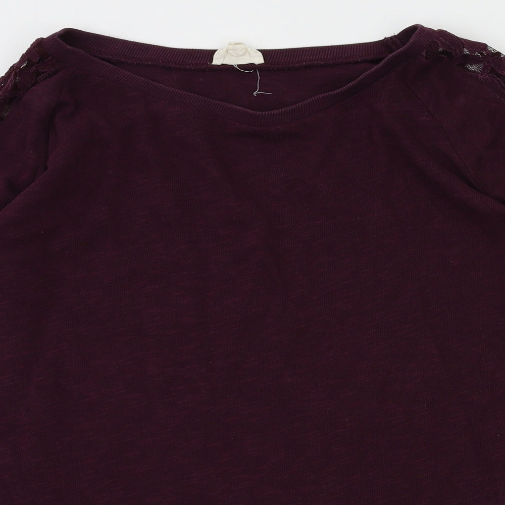 New Look Womens Purple Floral  Pullover Jumper Size 8