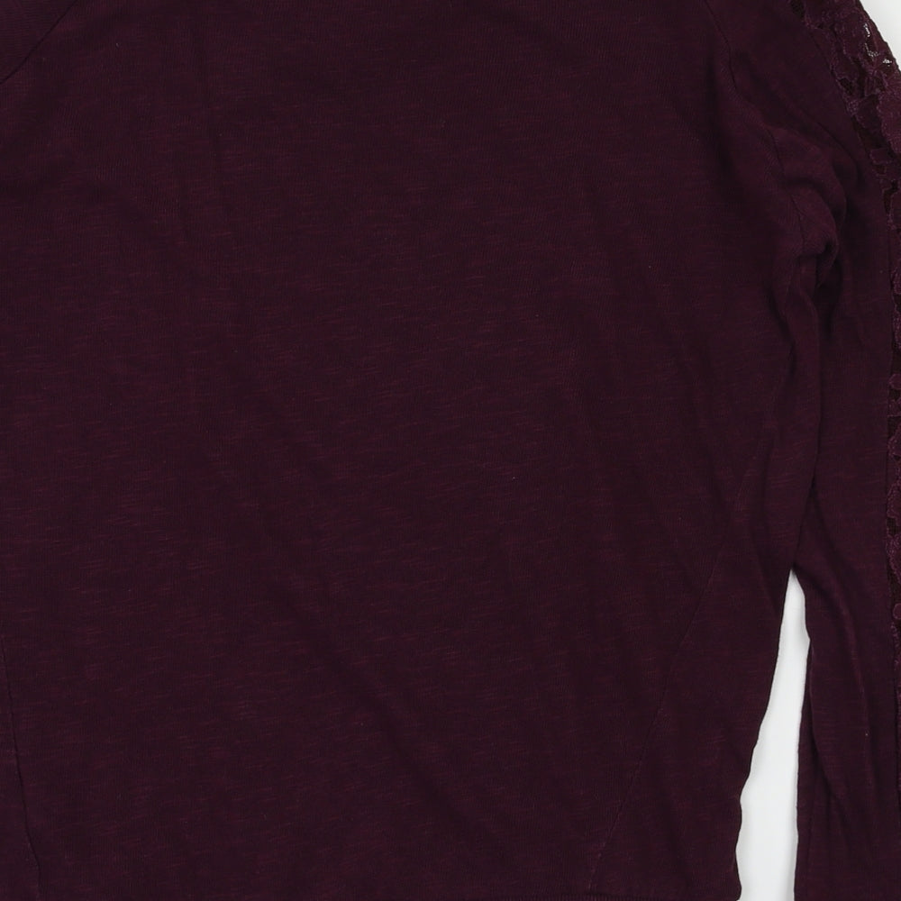 New Look Womens Purple Floral  Pullover Jumper Size 8