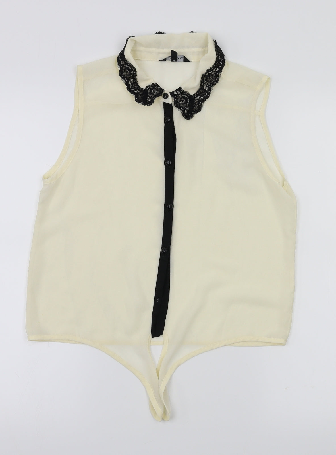 Womens UK Size 14 Candy Couture Ivory Basic T-Shirt