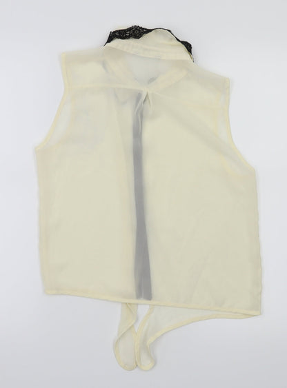 Womens UK Size 14 Candy Couture Ivory Basic T-Shirt
