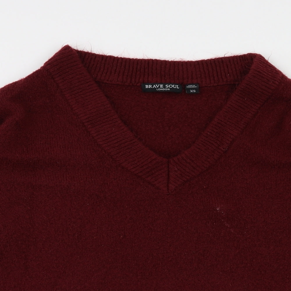 Brave Soul Womens Red   Pullover Hoodie Size XS