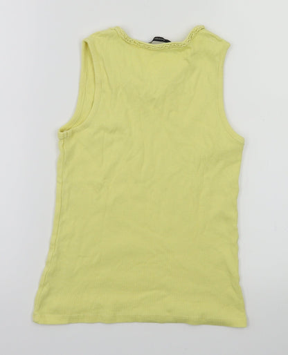 George Girls Yellow   Basic T-Shirt Size 11-12 Years