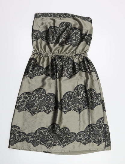 Topshop Womens Grey Fair Isle  Fit & Flare  Size 8