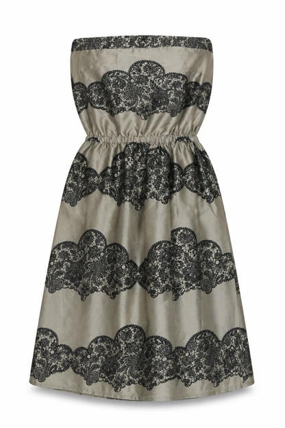 Topshop Womens Grey Fair Isle  Fit & Flare  Size 8