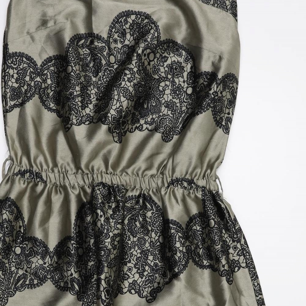 Topshop Womens Grey Fair Isle  Fit & Flare  Size 8