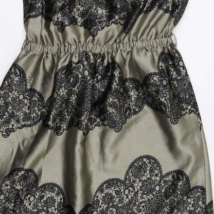 Topshop Womens Grey Fair Isle  Fit & Flare  Size 8