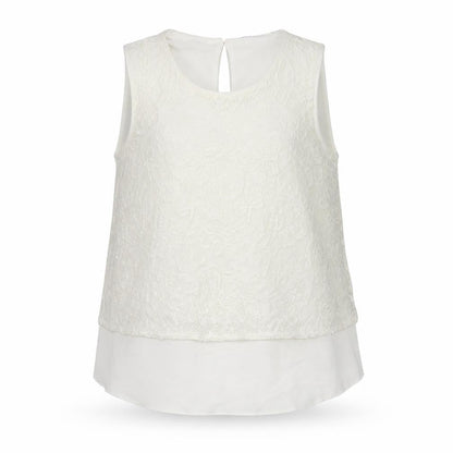 Preworn Girls White Floral  Basic T-Shirt Size 10 Years