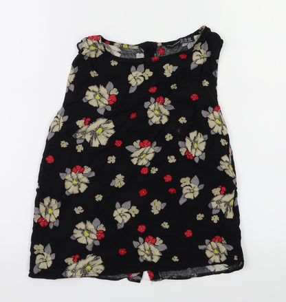 Primark Womens Black Floral  Basic T-Shirt Size 8