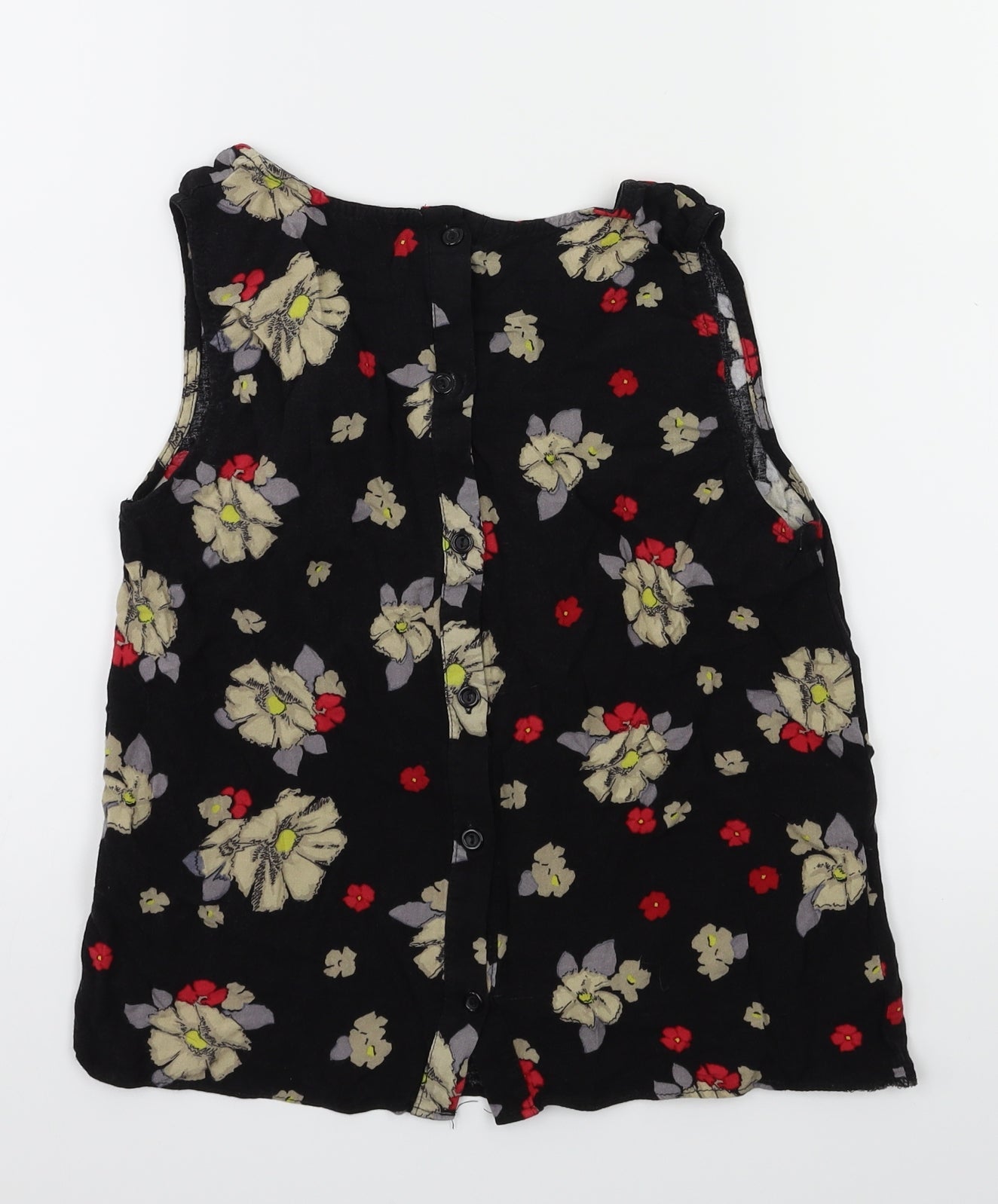 Primark Womens Black Floral  Basic T-Shirt Size 8