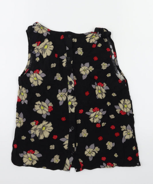 Primark Womens Black Floral  Basic T-Shirt Size 8
