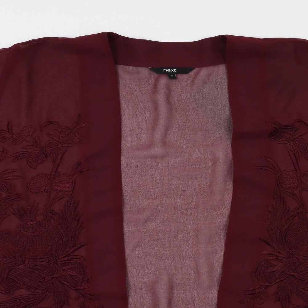 next  Womens Red Floral  Full Zip Jumper Size 12