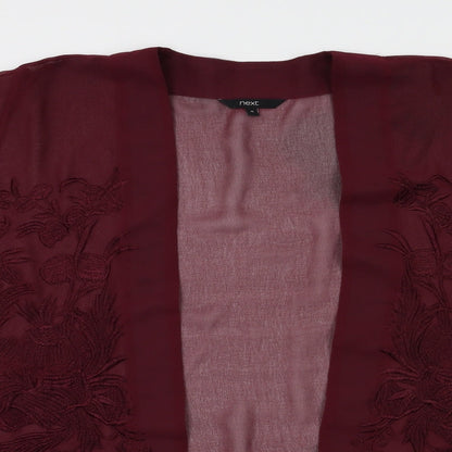 next  Womens Red Floral  Full Zip Jumper Size 12
