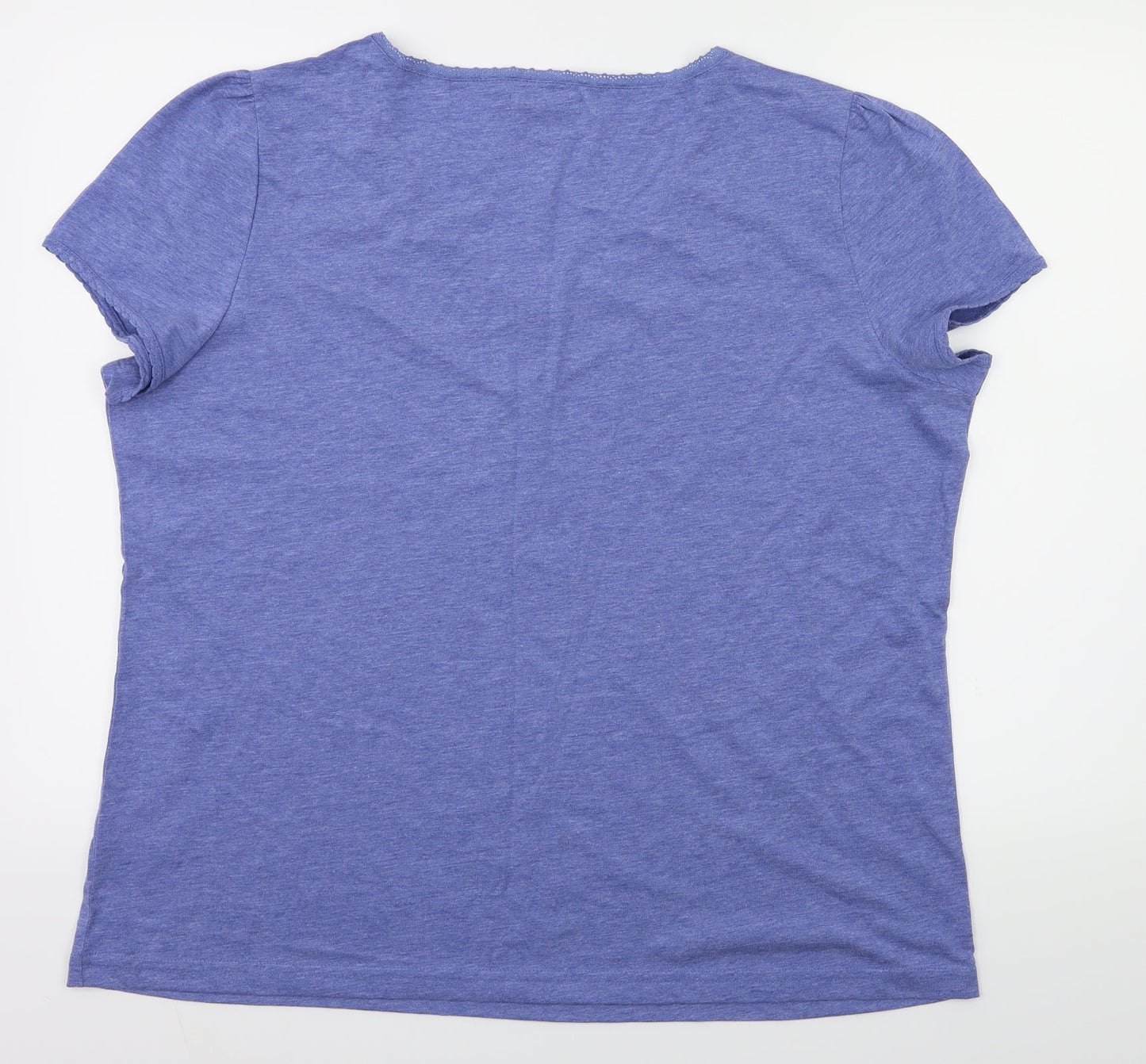 Womens UK Size L BM Blue Basic T-Shirt