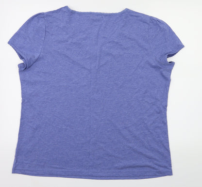 Womens UK Size L BM Blue Basic T-Shirt