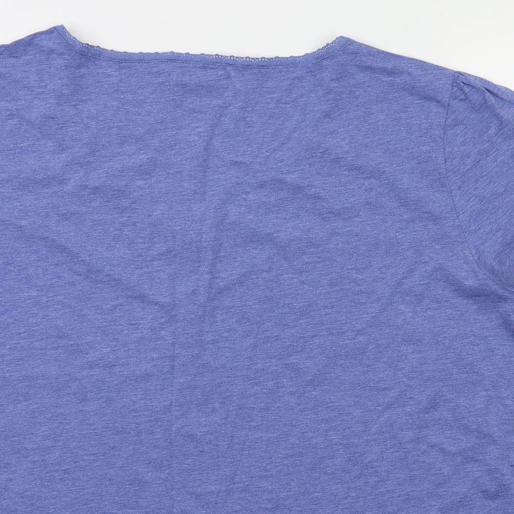 Womens UK Size L BM Blue Basic T-Shirt