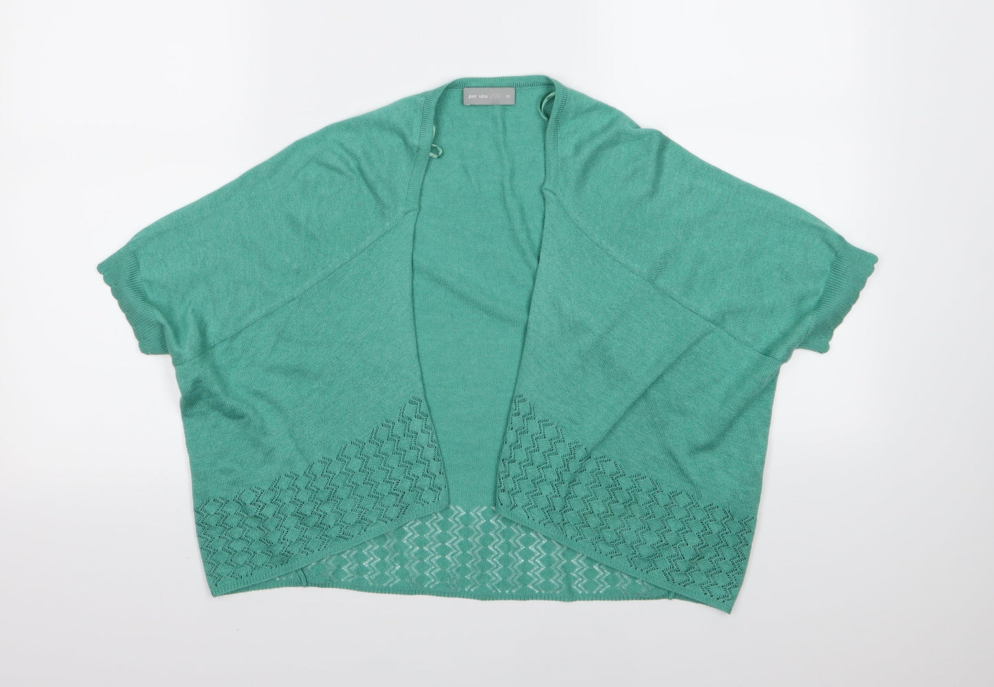 Per Una Womens Green  Knit Cardigan Jumper Size M