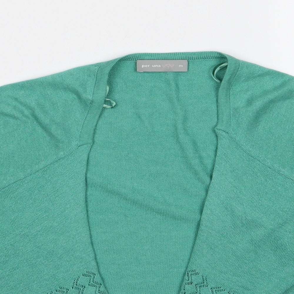 Per Una Womens Green  Knit Cardigan Jumper Size M