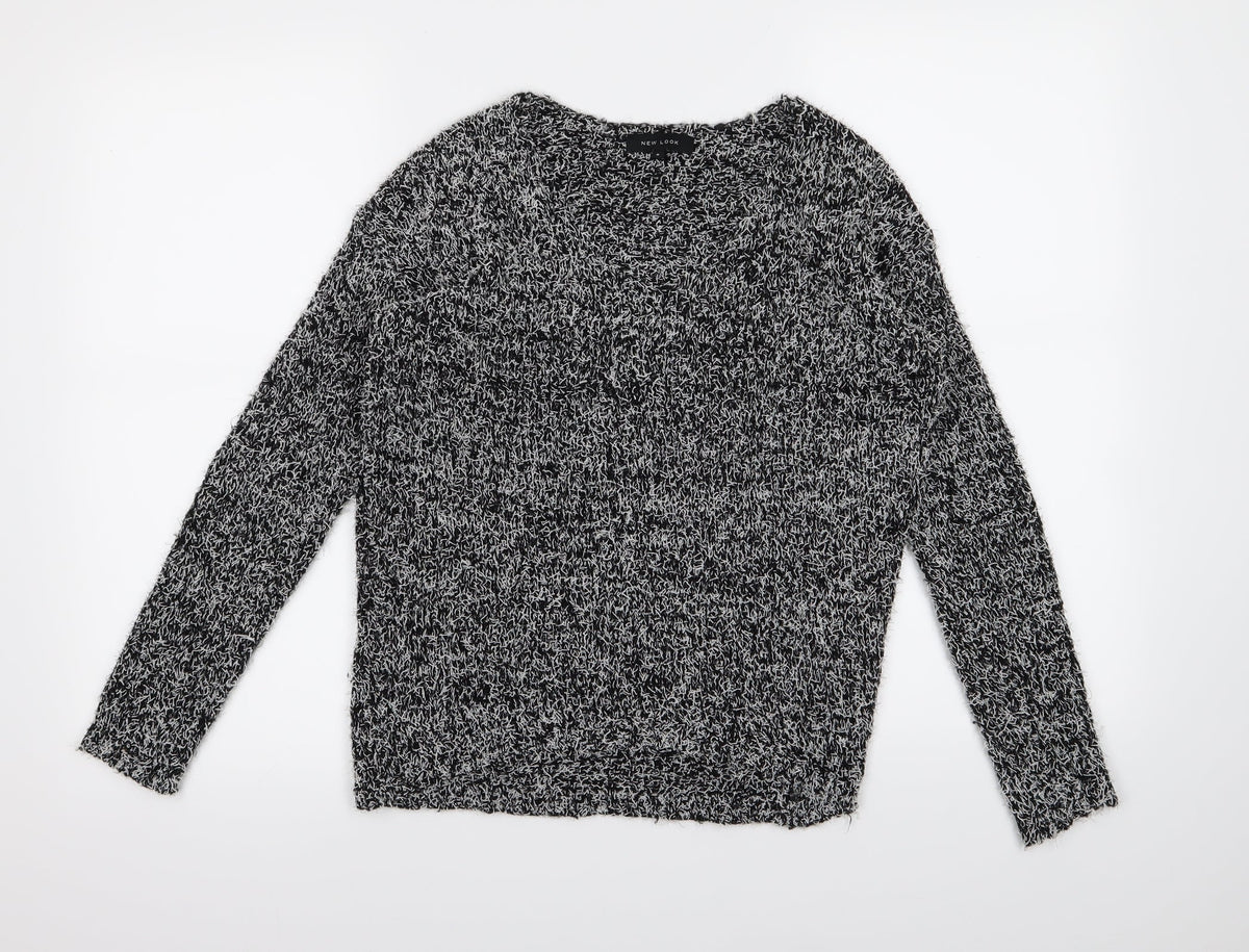 New Look Womens Black  Knit Pullover Jumper Size 8