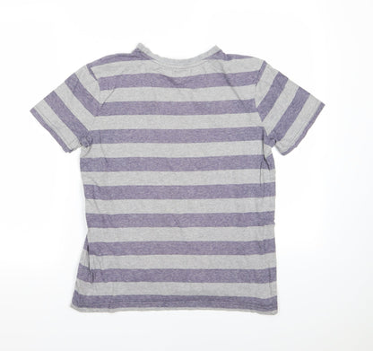 F&F Boys Grey Striped  Basic T-Shirt Size 12-13 Years