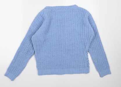 F&F Womens Blue  Knit Pullover Jumper Size 10