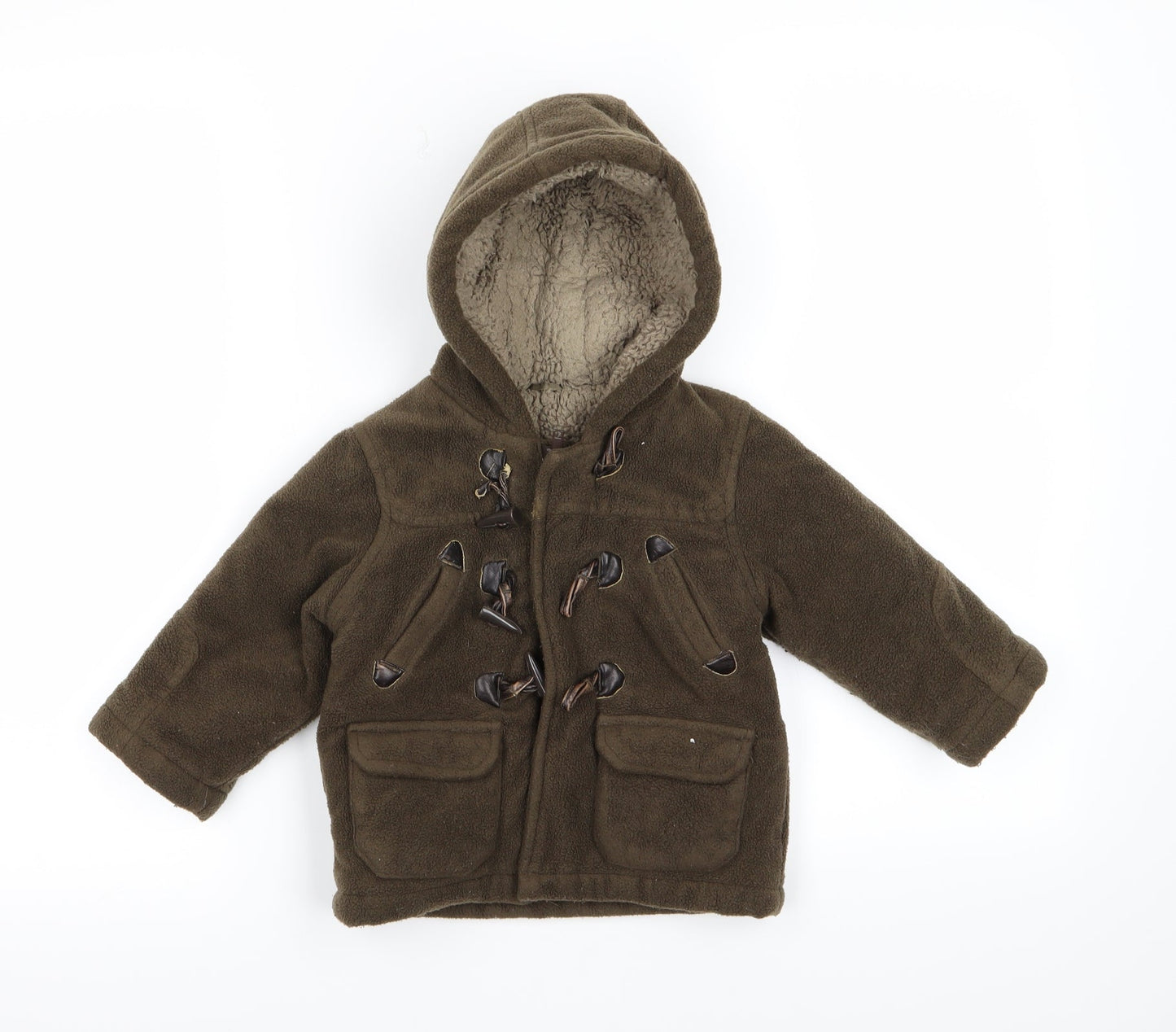 Mothercare Baby Brown  Fleece Basic Coat Coat Size 12-18 Months