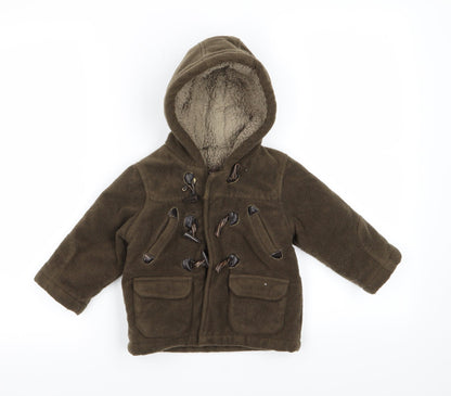 Mothercare Baby Brown  Fleece Basic Coat Coat Size 12-18 Months