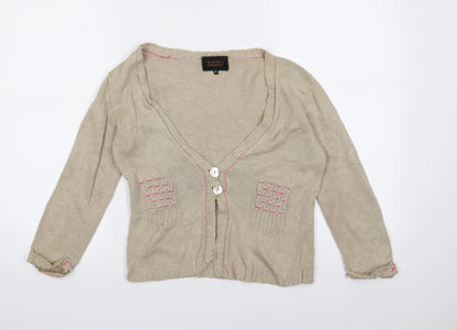 Quinton & Chadwick Womens Brown  Knit Cardigan Jumper Size S