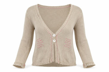 Quinton & Chadwick Womens Brown  Knit Cardigan Jumper Size S