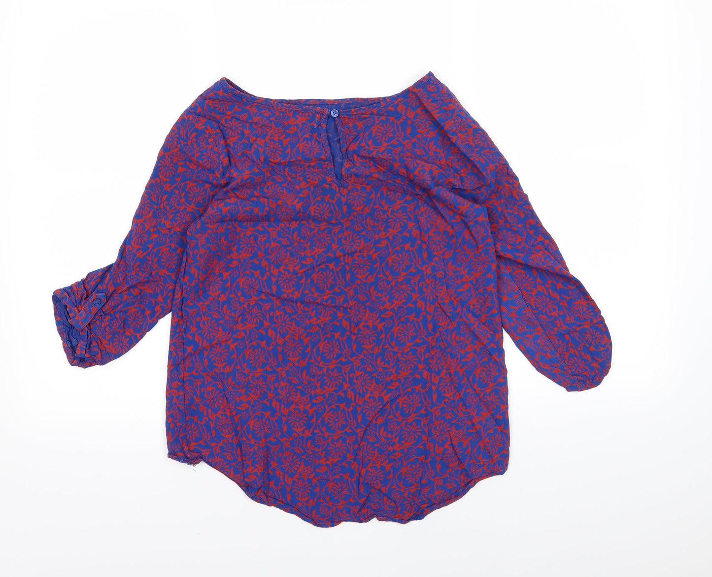 Papaya Womens Blue Floral  Basic Blouse Size 8