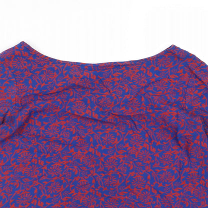 Papaya Womens Blue Floral  Basic Blouse Size 8