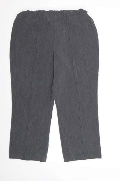 BM Casual Womens Grey  Rayon Dress Pants Trousers Size 14 L23 in