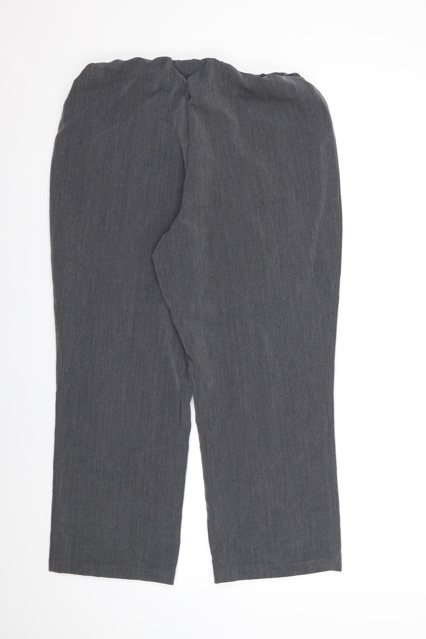 BM Casual Womens Grey  Rayon Dress Pants Trousers Size 14 L23 in