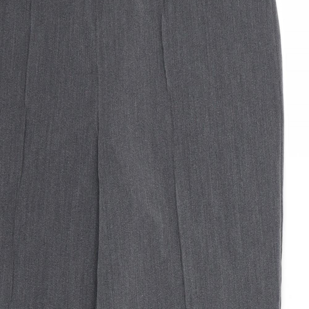 BM Casual Womens Grey  Rayon Dress Pants Trousers Size 14 L23 in