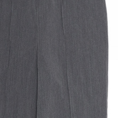 BM Casual Womens Grey  Rayon Dress Pants Trousers Size 14 L23 in