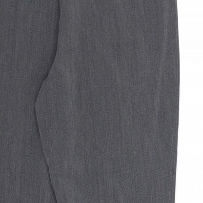 BM Casual Womens Grey  Rayon Dress Pants Trousers Size 14 L23 in