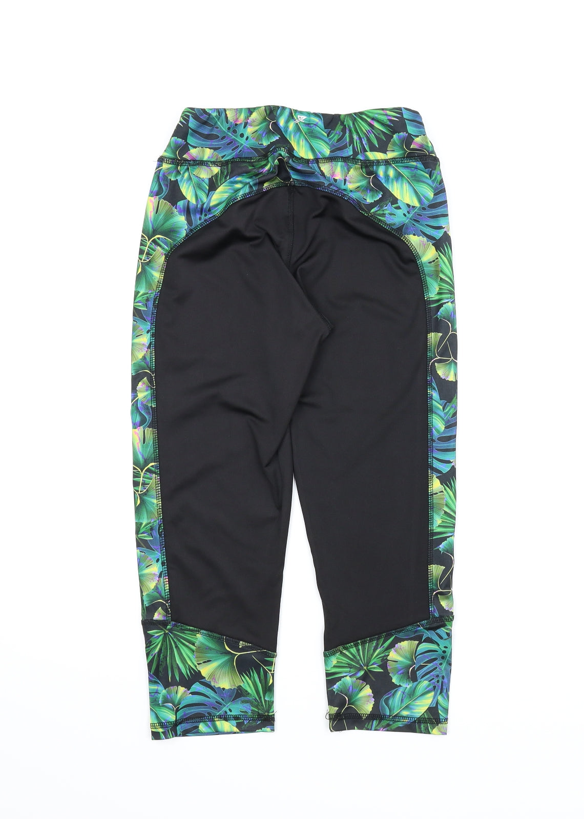 Workout Womens Black Floral  Compression Shorts Size 8