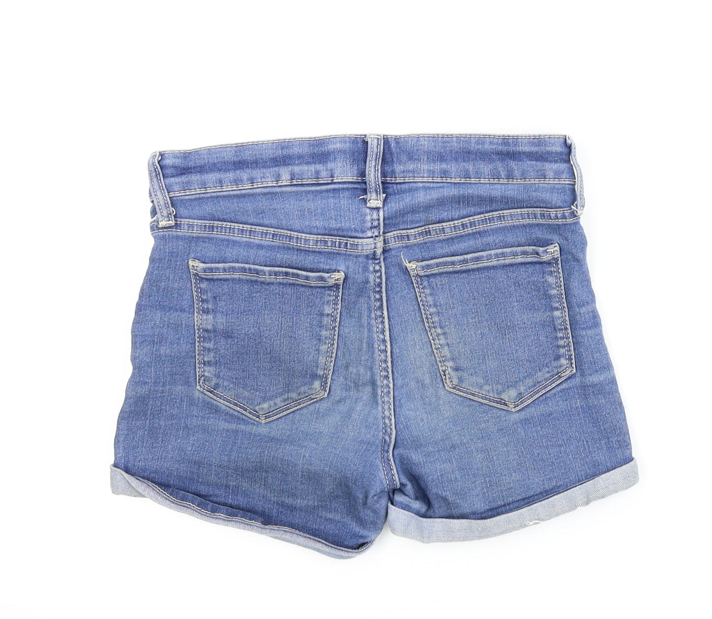 Preworn Girls Blue  Denim Boyfriend Shorts Size 8 Years