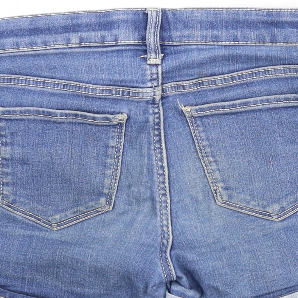 Preworn Girls Blue  Denim Boyfriend Shorts Size 8 Years