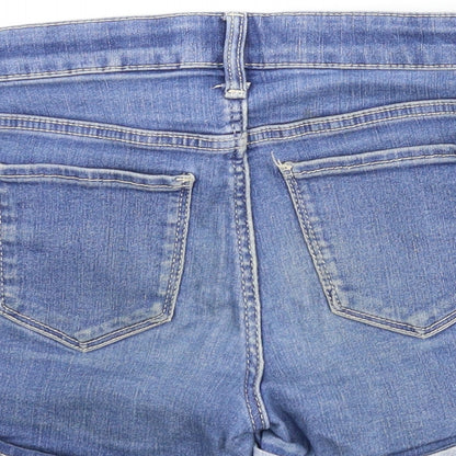 Preworn Girls Blue  Denim Boyfriend Shorts Size 8 Years