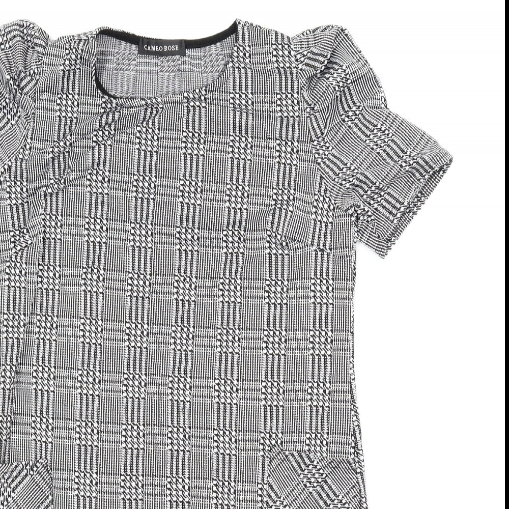 Cameo Rose Womens Grey Check  Shift  Size 10