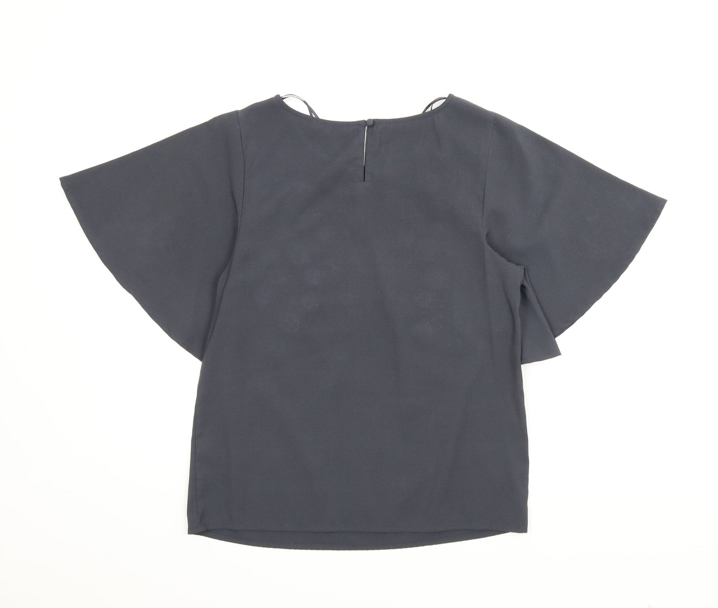 George Womens Grey Animal Print  Basic Blouse Size 8