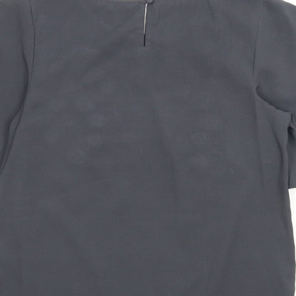 George Womens Grey Animal Print  Basic Blouse Size 8