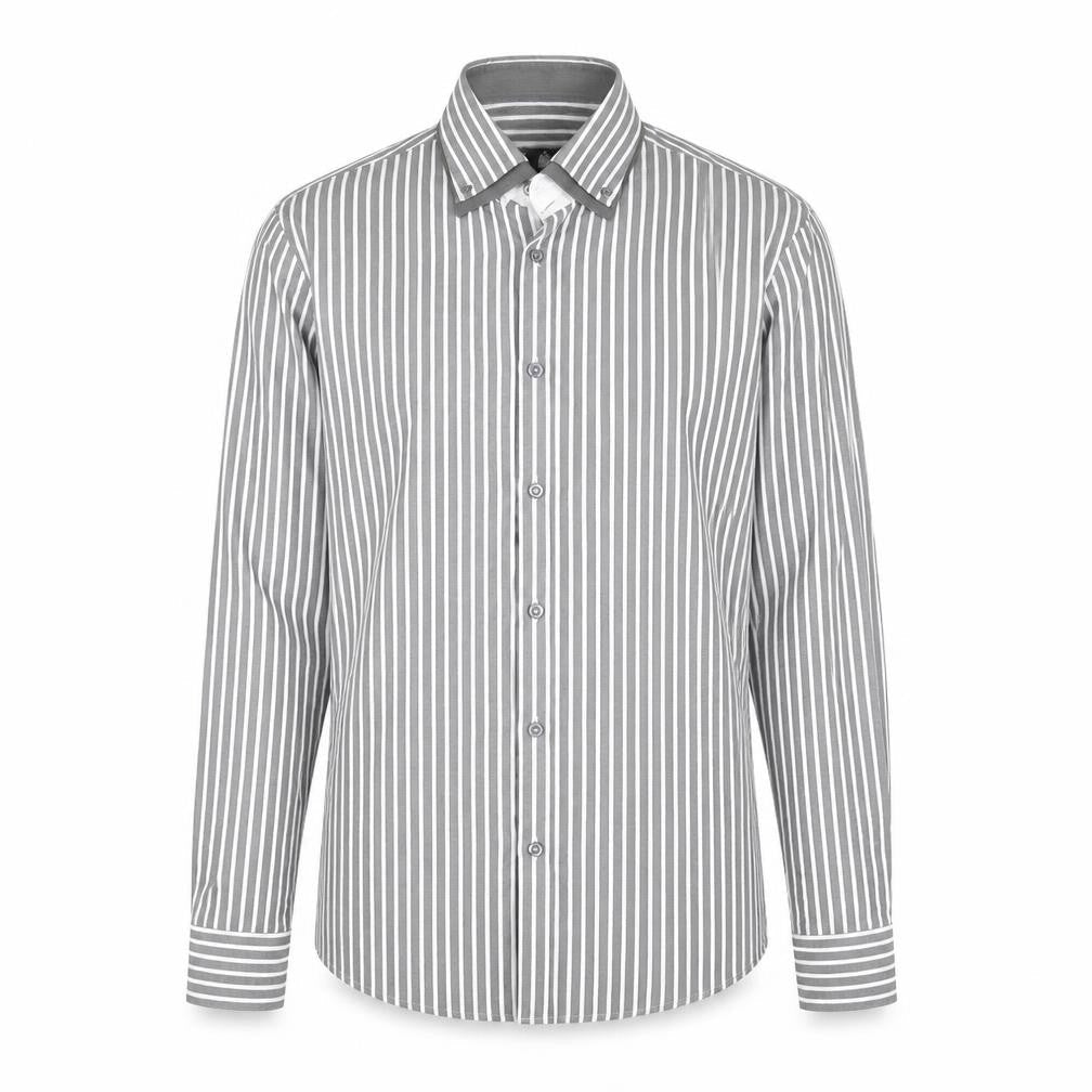 Mens UK Size M Steel & Jelly Grey  Button-Up Long Sleeve Casual Shirt