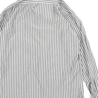 Steel & Jelly Mens Grey Striped   Button-Up Size M