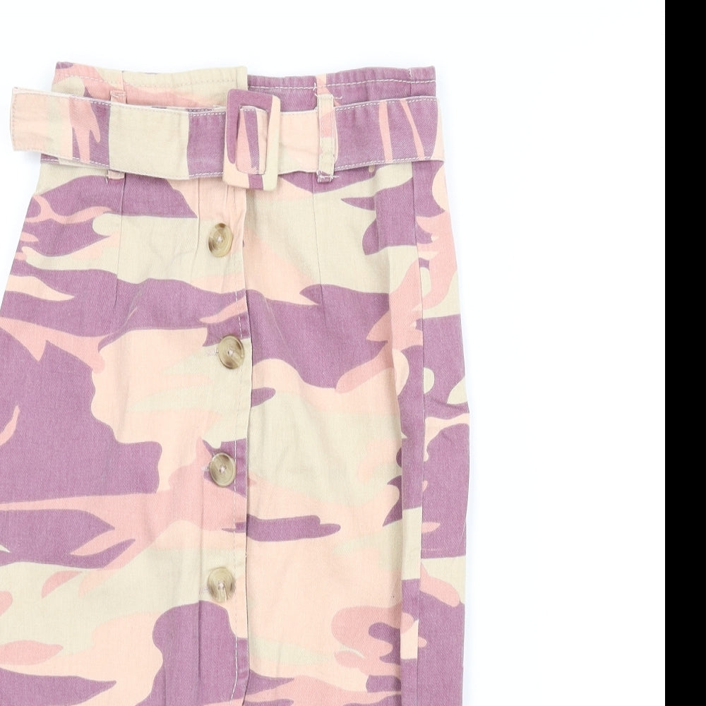 Primark Womens Purple Camouflage  Straight & Pencil Skirt Size 4