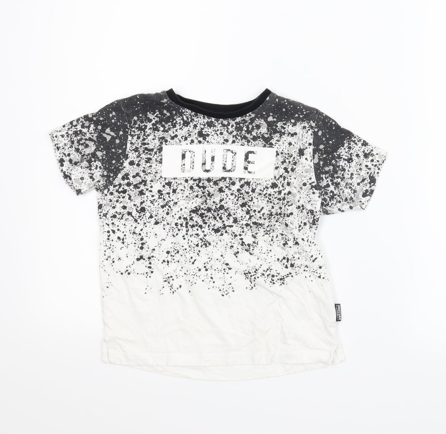 Primark Boys Grey   Basic T-Shirt Size 5-6 Years  - Flecked
