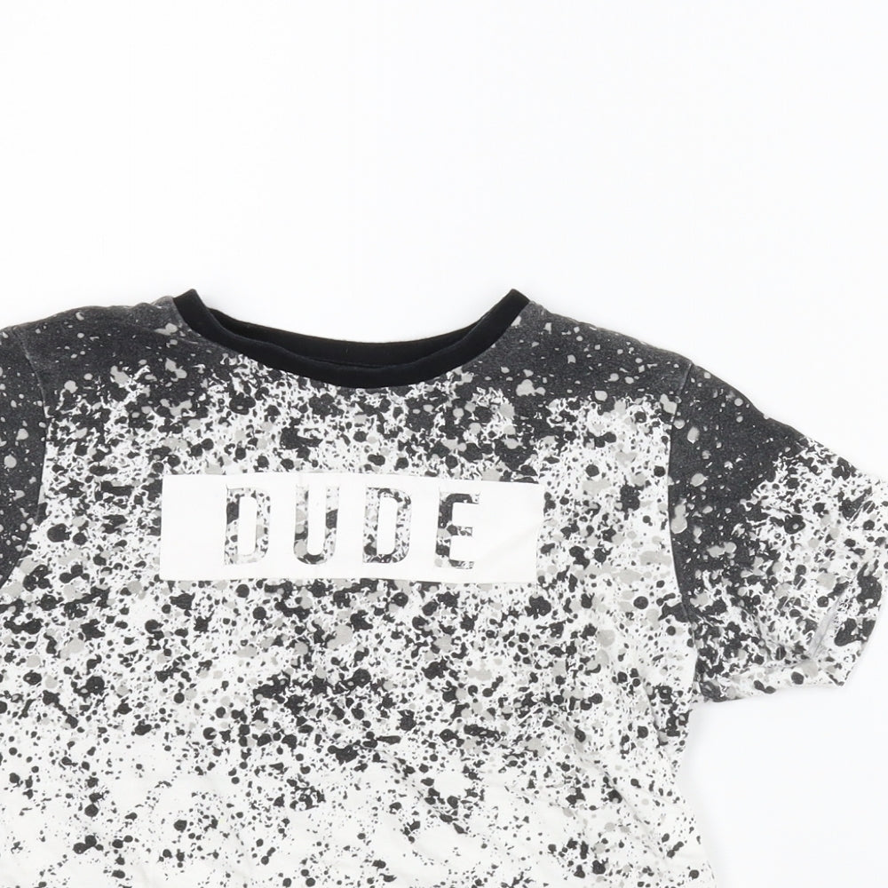 Primark Boys Grey   Basic T-Shirt Size 5-6 Years  - Flecked
