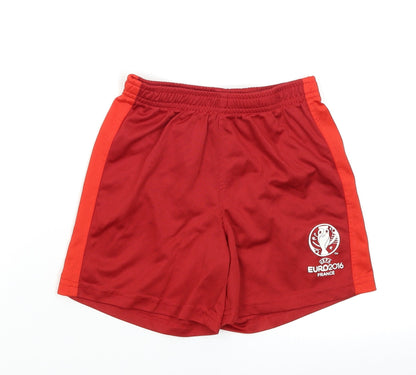 UEFA Euro 2016 Boys Red Colourblock  Sweat Shorts Size 7-8 Years - Spain
