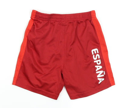 UEFA Euro 2016 Boys Red Colourblock  Sweat Shorts Size 7-8 Years - Spain